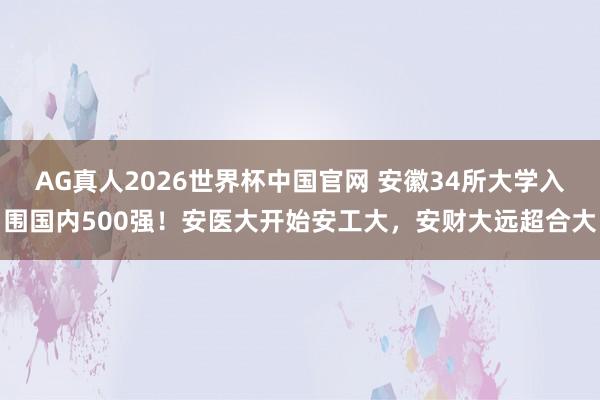 AG真人2026世界杯中国官网 安徽34所大学入围国内500强!安医大开始安工大,安财大远超合大