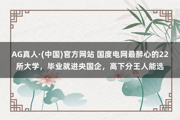AG真人·(中国)官方网站 国度电网最醉心的22所大学,毕业就进央国企,高下分王人能选