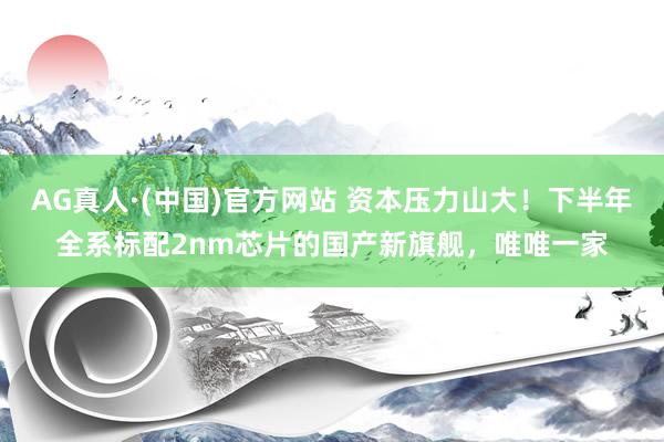 AG真人·(中国)官方网站 资本压力山大!下半年全系标配2nm芯片的国产新旗舰,唯唯一家