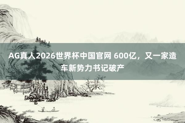 AG真人2026世界杯中国官网 600亿，又一家造车新势力书记破产