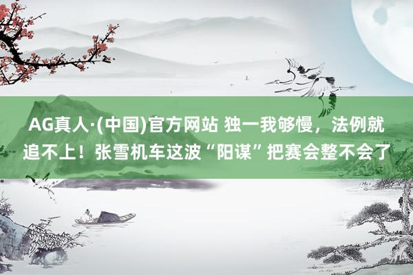 AG真人·(中国)官方网站 独一我够慢,法例就追不上!张雪机车这波“阳谋”把赛会整不会了