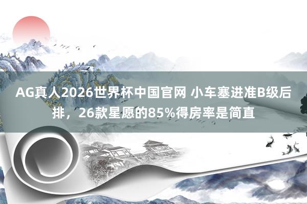 AG真人2026世界杯中国官网 小车塞进准B级后排,26款星愿的85%得房率是简直