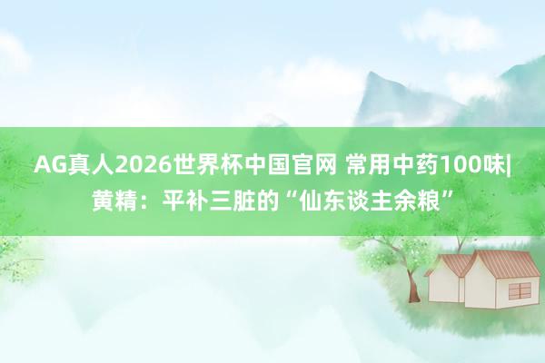 AG真人2026世界杯中国官网 常用中药100味|黄精:平补三脏的“仙东谈主余粮”