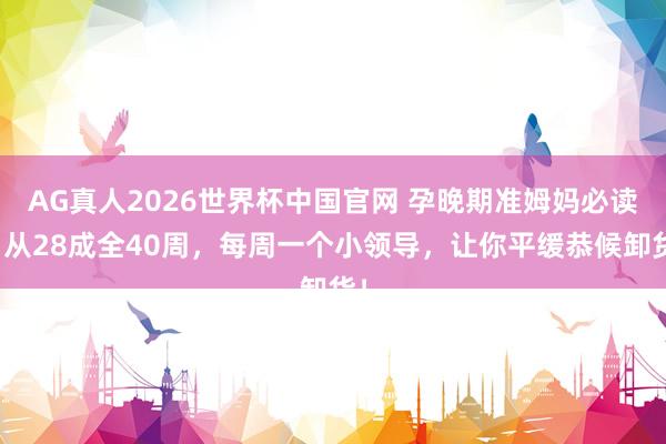 AG真人2026世界杯中国官网 孕晚期准姆妈必读:从28成全40周,每周一个小领导,让你平缓恭候卸货!