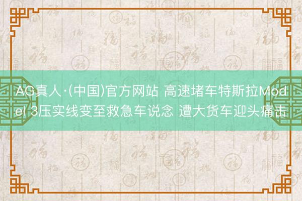 AG真人·(中国)官方网站 高速堵车特斯拉Model 3压实线变至救急车说念 遭大货车迎头痛击